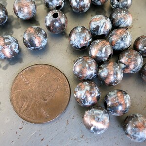 10 White Buffalo Patina Beads, Copper Beads, Hand Applied Patina, Choose 4mm, 6mm, 8mm or 9.5mm Beads image 3