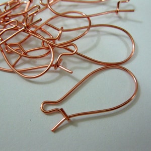 1 Inch COPPER Kidney EARWIRES, 10 Pairs