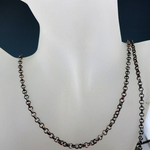 Ancient Relic COPPER ROLO CHAIN, Hand Applied Patina, by the inch, Bulk Chain No Clasp, Made to Order Production Time 1 Week image 4