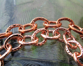 Large Link COPPER CHAIN, Solid Copper, Bulk Chain No Clasp, 6 inches to 36 inches