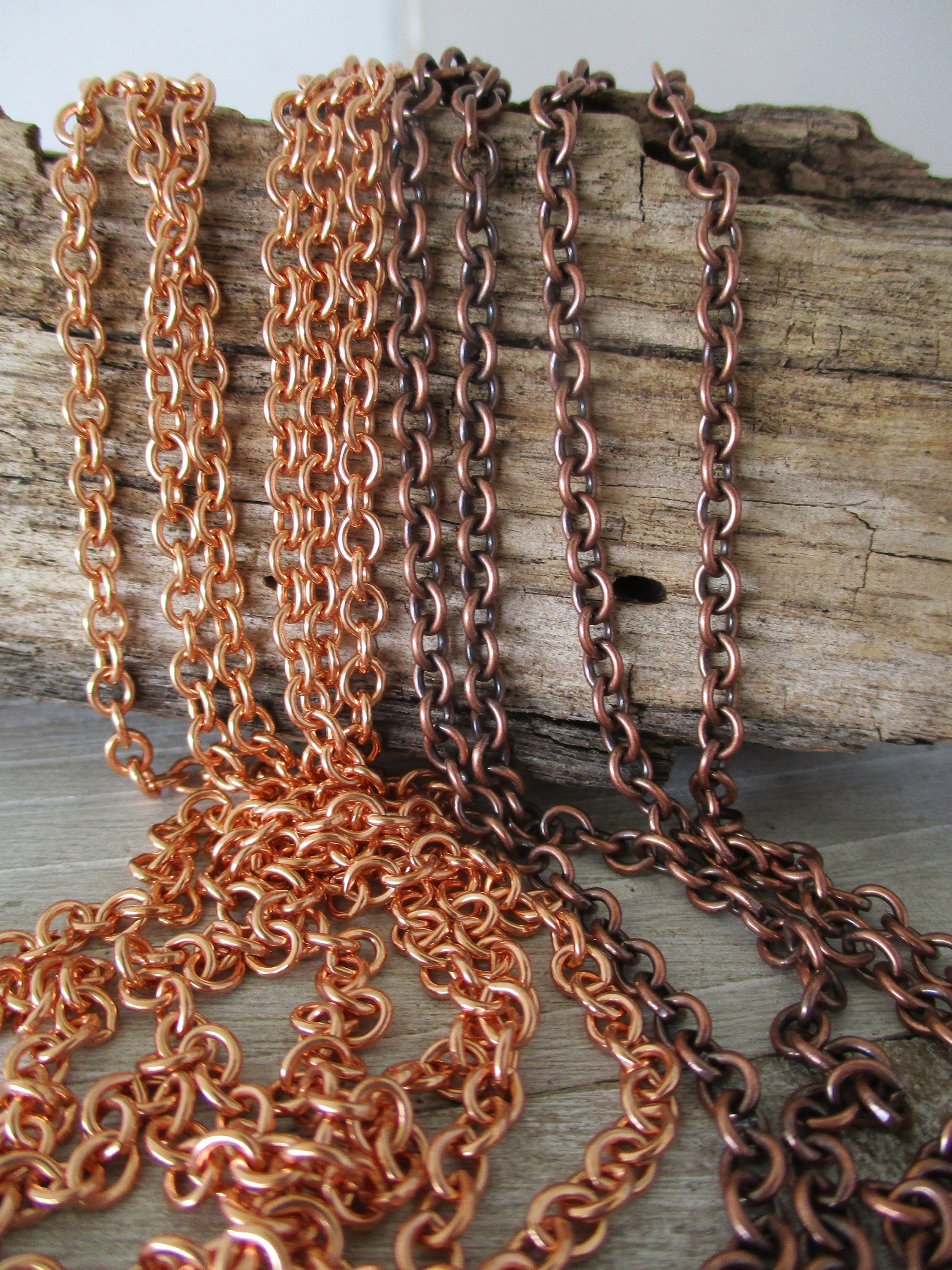 Antique Copper Ox 6x7.75mm Teardrop Link Chain by the Foot