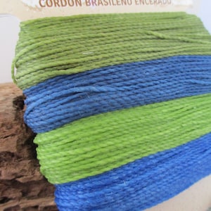 Knot It Tex 480 Polyester 2-ply Waxed Brazilian Cord - Hang Loose Blues and Greens, 4 Colors x 15 Yards Each, Jewelry Making, Macrame