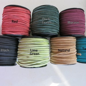 3mm Split Suede Lace, 3mm x 2mm, 5 Yards, Color Choices, Ready to Ship image 3