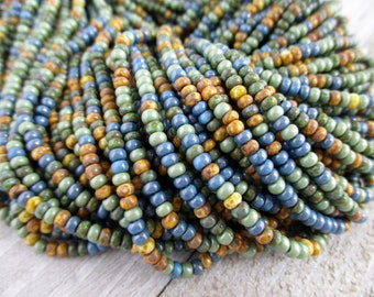 8/0 Bahama 3mm Seed Bead Mix, Full Strand 250 Beads, Czech Glass Seed Beads