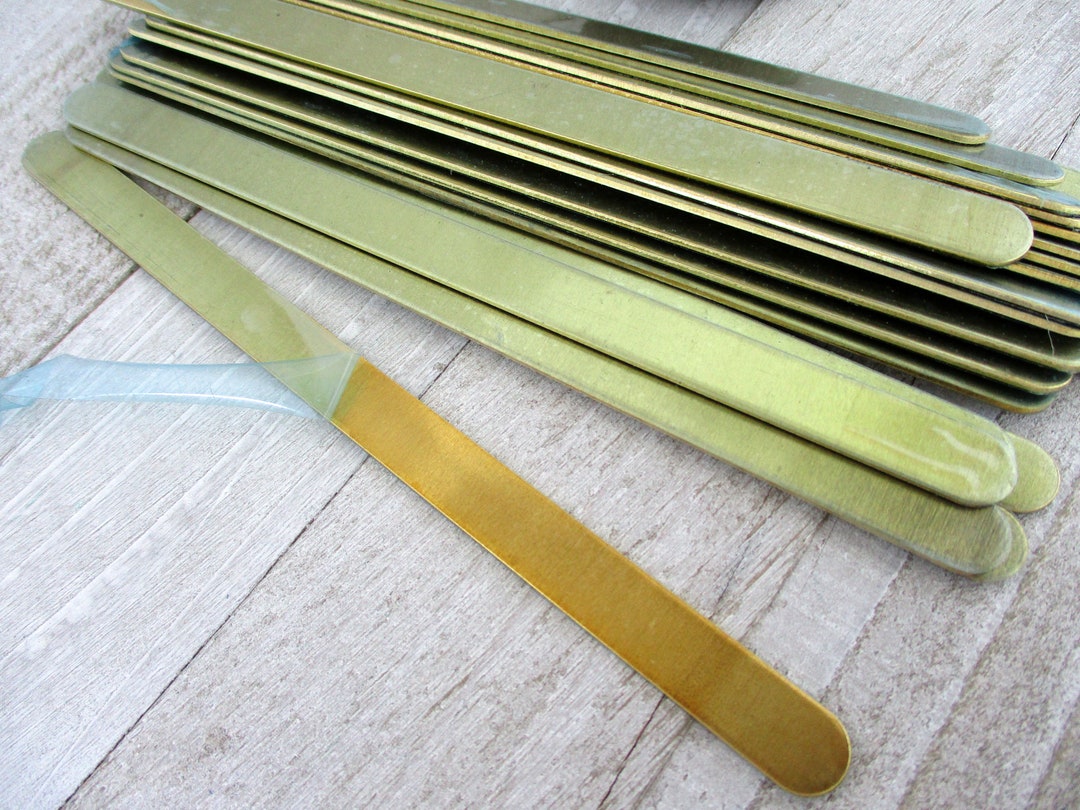 Brass Bracelet Blanks, 3/8x6, Metal Cuff Bracelet, 16G Impressart