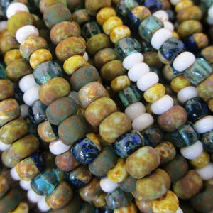 6/0-7/0 Aspen Lake Czech Bead Mix, Full Strand 150, 4mm Beads, Boho Beads,  Czech Glass Picasso Seed Beads