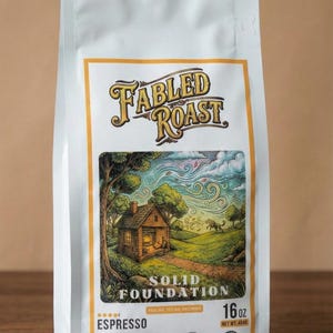 Solid Foundation Espresso Roast by Fabled Roast • Praline Pecan & Brownie Notes • Specialty Ground Coffee • Personalized Gift • SF-EXP-GR