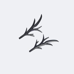 Flat Branch Antlers STL Pair, Low Relief Beast Horns 3D Model with Insert Tab Base for Cosplay Maker, 3D Print Digital Prop STL