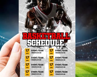 Editable Basketball Schedule Template Canva | Team Practice & Game Planner | Printable Sports Season Schedule | Instant Download