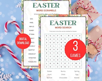 Editable Easter Word Search Game Template, Christian Easter Word Find Puzzle, Printable Kids Classroom Activity, Canva PDF Instant Download
