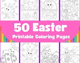 Easter Coloring Pages, Easter Coloring Book, Easter Coloring Sheets, Easter Coloring Cards, Kids Easter Activity, Easter Bunny Coloring
