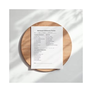 ADHD Autism Behavior Log | Meltdown Tracker, Symptom Journal (Printable)