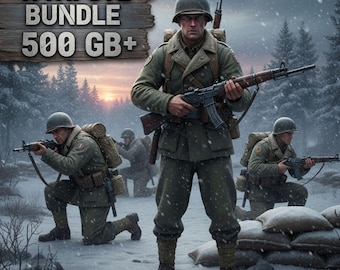 WW2 500GB+ STL Bundle, 3D Print Files All 3D Printers, Tanks, Soldiers, Weapons, Planes & Military Vehicles, Mega Collection Lifetime Access