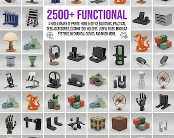 2500+ Functional STL Files, Home & Decor STL Bundle Home Decor, Gadgets, Stands Holders More, 3D Printable Home Design Pack, Lifetime Access