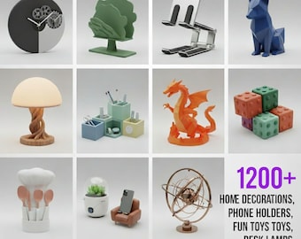 1200+ Functional STL Files, Home & Decor STL Bundle Home Decor, Gadgets, Stands Holders More, 3D Printable Home Design Pack, Lifetime Access