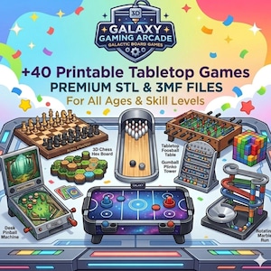 40+ 3D Print Board Games STL Bundle, Tic-Tac-Toe 3D STL Bundle, Family Games Instant Download, Articulated Pieces & Sculpted Lifetime Access