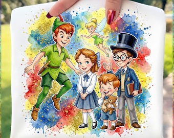 Conception de chemise aquarelle école petite fée et ses amis Png, aquarelle scolaire paillettes colorées Png, fichier à télécharger