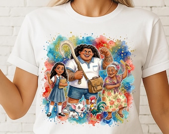 Disegno di maglietta con principessa e amiche della scuola in acquerello Png, acquerello scolastico con glitter colorati Png, scarica file