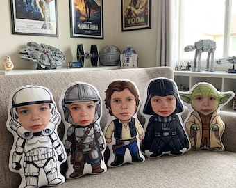 Custom Star Wars Face Pillow Personalized Character Pillow Kids Gift Custom Face Pillow Birthday Gift Family Gift Idea