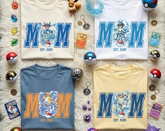Poke Mom Shirt Comfort Colors Gamer Mom Shirt, Mothers Day Gift, Gengar Eevee Anime Shirt, Birthday Shirt, Y2K Shirt