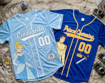 Cinderella Birthday Baseball Jersey, Custom Name Family Matching Shirt, Gus Jaq Fairy Godmother Party Outfit, Birthday Girl Boy Gift