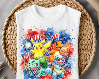 ポケモンスター7月4日デザインPNG、7月4日アメリカ映画グリッター水彩カラフルPNG、ファイルをダウンロード