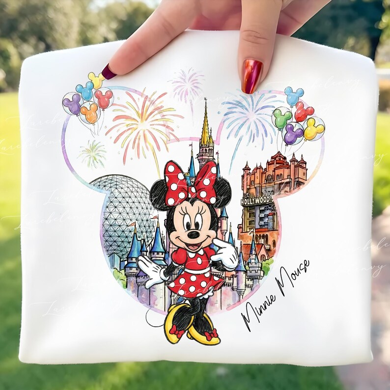 Minnie Mouse Disney-resor png, Disneyland-semester png, Disney Park-familjeresa-present till fan, Minnie Mouse png bild 5