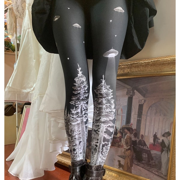 Redwood Forest LEGGINGS - Witching Hour Forest tights Ufo tights Legwear leggings