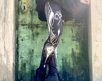 Egyptian Revival Legging - Electrum Noir by fox savant, Womens tights, stockings, bottoms, tights,