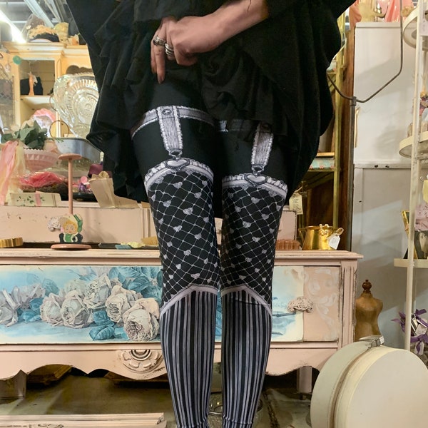 Sweetheart kousenbandlegging - damesleggings, jarretels, kunstleggings, panty's, broekjes, Fox Savant nee Carousel INK-legging