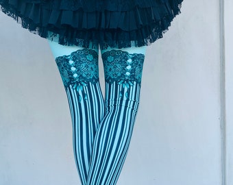 MINT Burlesque Garter leggings, Tights, garter leggings, Womens tights, stockings, bottoms, tights,