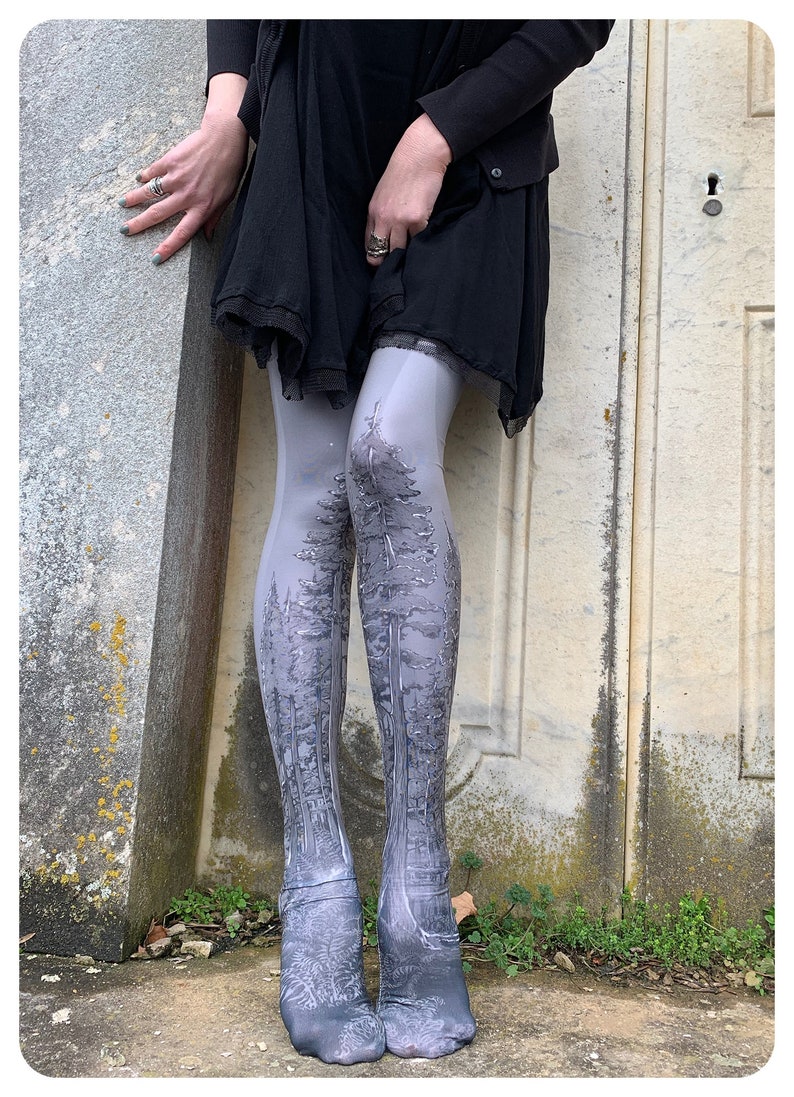 Grey Forest Leggings UFO grey forest tights woods legwear image 5