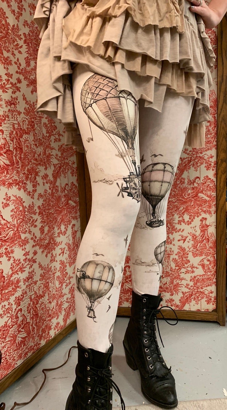 tights Fox Savant nee Carousel INK Leggings bottoms Spilled Tea Hot Air Balloons Printed Leggings Balloon Leggings