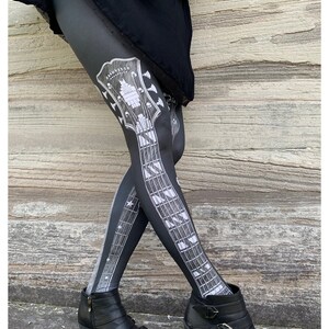 GUITAR LEGGINGS music leggings guitar tights fiddle music tights legwear image 6