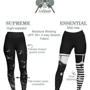 Hot Air Balloon Leggings Bats, Full Moon Leggings Printed Leggings , tights, bottoms, Fox Savant nee Carousel INK Black Leggings image 7