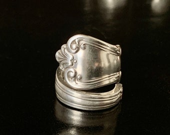 Vintage Spoon Ring - Silver Plated 60s style - decorative Silver Ring