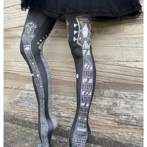 GUITAR LEGGINGS music leggings guitar tights fiddle music tights legwear image 5