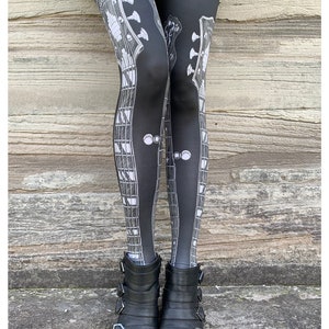 GUITAR LEGGINGS music leggings guitar tights fiddle music tights legwear image 4