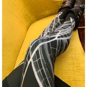 Dark Fairy Xray Wing Leggings BLACK and white tights legwear leggings