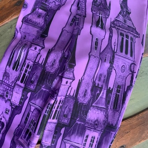 Purple Victorian City Leggings - printed art leggings