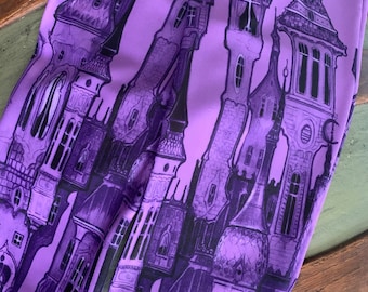 Purple Victorian City Leggings - printed art leggings