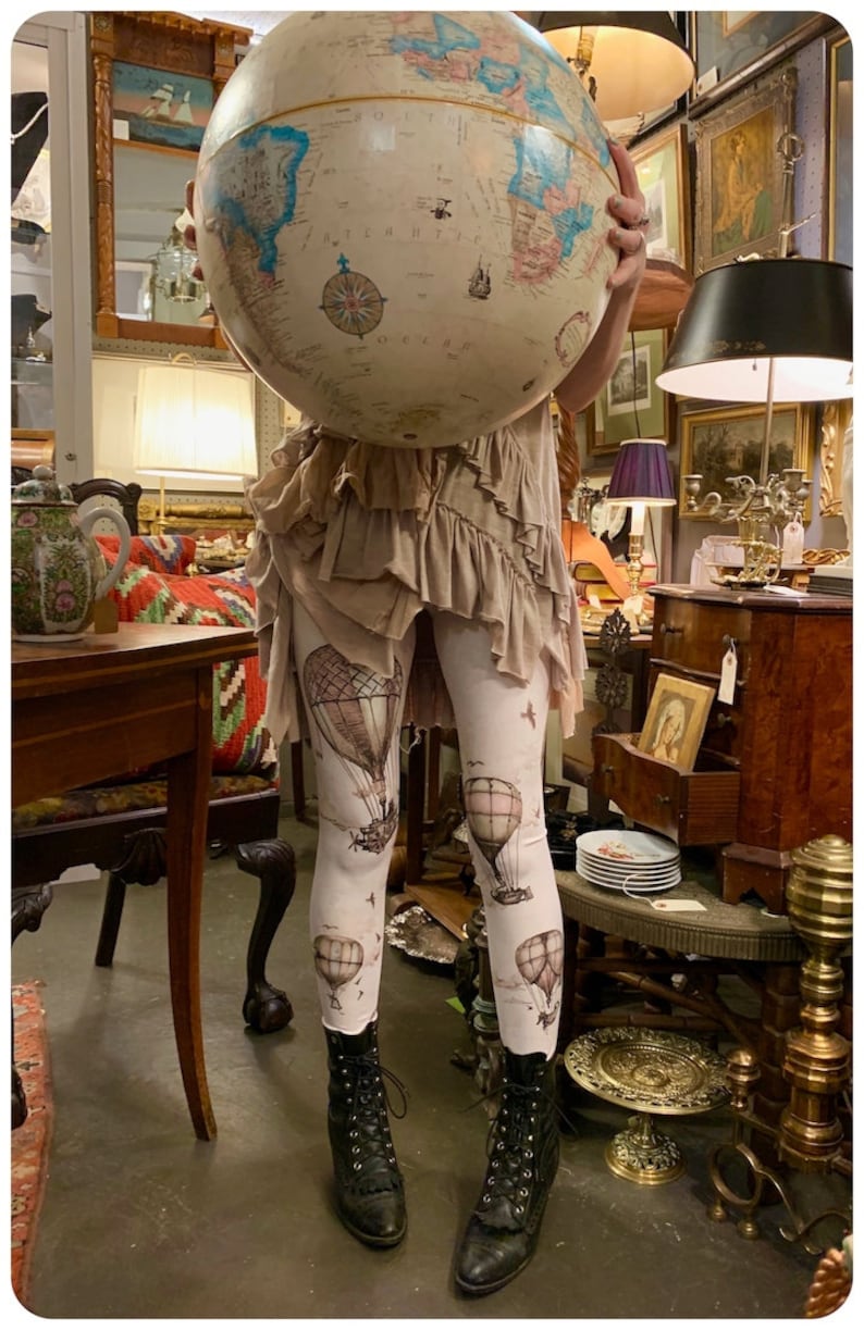 tights Fox Savant nee Carousel INK Leggings bottoms Spilled Tea Hot Air Balloons Printed Leggings Balloon Leggings