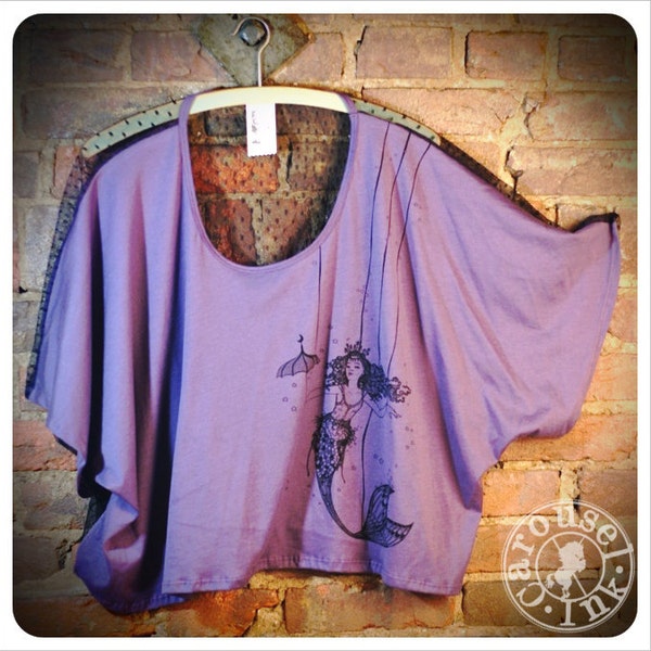 SALE - Oversize Tshirt - Drape top -  Womens one size shirt  - Purple Drape Top -