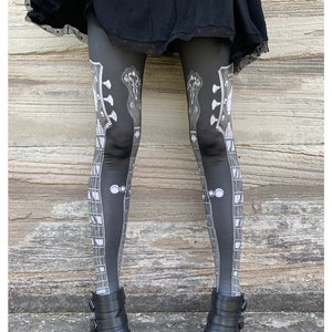 GUITAR LEGGINGS music leggings guitar tights fiddle music tights legwear image 1