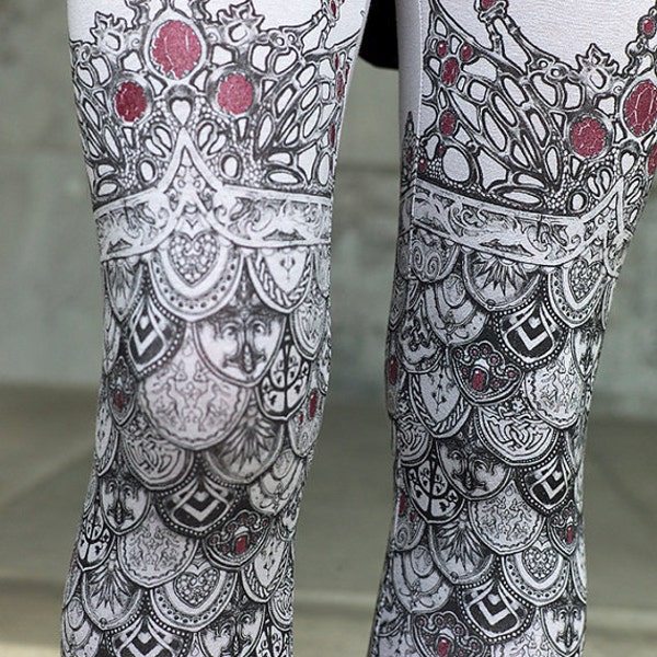 Meerjungfrau Rüstung Leggings - Fantasy-Märchen-Gamaschen - Jewel Art - Spiel der Throne - Skala-Gamaschen - Meerjungfrau-Gamaschen