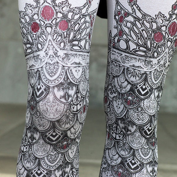 MERMAID armor Leggings - Fantasy Fairytale Leggings - Jewel Art - Game of Thrones - scale leggings - mermaid leggings