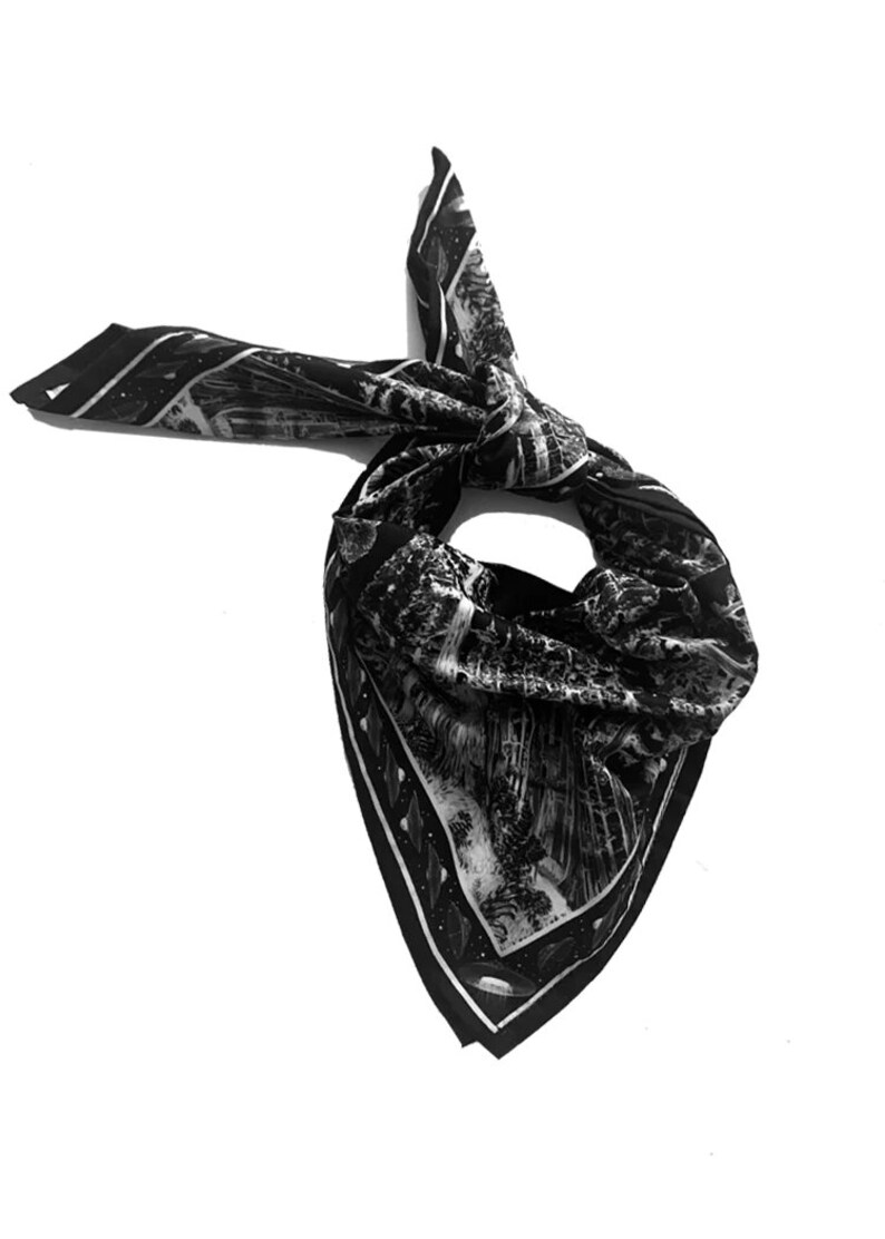 Redwood Bandana , printed scarf, oversized wrap, Art scarf, big scarf image 4