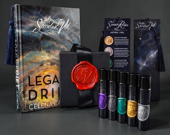 Stardust Veil Signed Book + Sensory Relics Perfume Set — Legacy Drift — Supernatural Thriller — Celena Cavala
