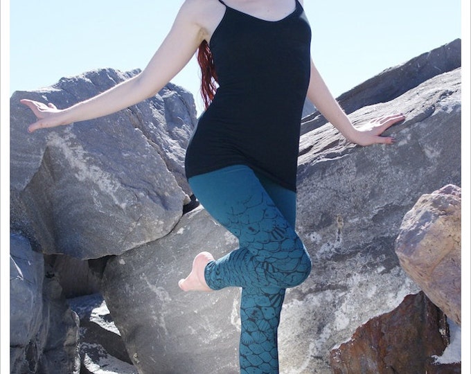 SEA GREEN Mermaid Leggings Womens Legging Emerald Green Etsy