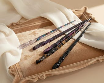 Acetate Hair Stick for Women, Korean Style Elegant Minimalist Hair Pin, Marble Tortoise Shell Hair Chopstick, Daily Bun Maker Gift for Her